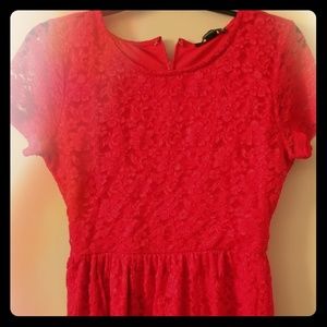 Red lace dress